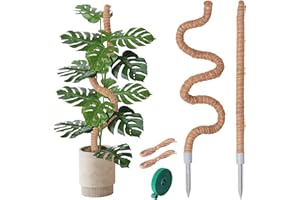 HuiCloud 2 Pack Moss Poles,120cm/60cm Bendable Plant Stakes Moss Pole for Monstera, Potted Indoor Climbing Plants DIY,Coco Coir Pole Plant Sticks Support for Creeper Plants Grow Upwards