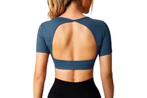 ZAAYO Sportowa koszulka damska z krótkim rękawem z krótkim rękawem, wysoka rozciągliwość, do fitnessu