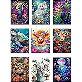 CAYUDEN 5D Diamond Art Painting Tafel Decoratie, DIY Diamond Painting voor Volwassenen Kat Diamond Art Tafeldecoratie Diamond Painting Tafel Ornamenten Staande Kunstset voor Beginner,Kinderen