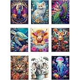 DPHERO Forest Wolf Diamond Painting Kit 5D - Wildflowers Zonsondergang DIY Voor Volwassenen