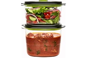 FoodSaver FFC025X Set di 2 Contenitori Salva Freschezza Sottovuoto con Funzione marinatura, 1 da 700 ml e 1 da 1.2 Litri, BPA Free, Indicatore del Vuoto, Trasparente, NC