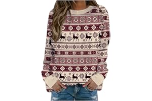 Kobilee Black Friday 2022 Offerte Oggi: Girocollo Stampa Elegante Maglia Invernale Taglie Forti Senza Cappuccio Sweatshirt Felpa Natale Rosso Grinch Curvy T Shirt Maglione Natalizio Cotone