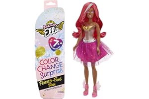 MGA ENTERTAINMENT MGA's Dream Ella Hadas Sorpresa Que cambian de Color - Juguete Coleccionable para niños - Muñeca de 29cm con 7 sorpresas - Incluye Peluca, Falda, Botas y más - Edad: 3+ años - Yasmin, Rosa