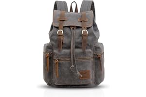 FANDARE plecak na laptopa o przekątnej 15,6 cala, plecak szkolny, plecak podróżny, plecak na co dzień, do pracy, podróży, dla studentów, z płótna, szary, M, plecak szkolny