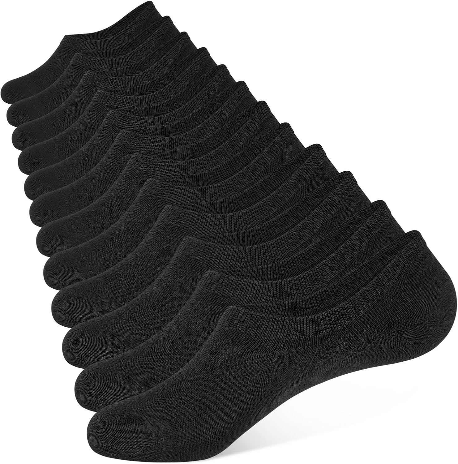 CLOSEMATE 6 Pares Calcetines Invisibles Pinkies Hombre Mujer Verano Tobilleros de Algodón Transpirables Cortos Antideslizantes Silicona Bajos Blancos Negros Gris