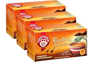 Pompadour, Infuso Rooibos, 60 Filtri (3 Confezioni da 20 Filtri), Aromatico e Distensivo, Certificato RFA, Senza Teina, 100% Naturale, Senza Lattosio, Glutine e Allergeni, Vegan