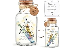 ‎TUZELIYA TUZELIYA Originelle Reisekasse Geschenk, LED Flaschenlicht mit Grußkarten, Geldgeschenk Reise, Flitterwochen und Urlaub, Weltreise, Flugzeug Geschenk, Weihnachten Geschenke für Frauen Männer