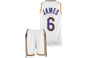 Amdrabola Lakers Lebron James - Set da basket per bambini (4-13 anni) con pantaloncini Lebron James