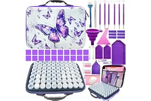NINGESHOP Diamond Painting Aufbewahrungsbox, 70 Diamond Painting Zubehör Boxen, Diamant Painting Zubehöhr, Diamant Painting Werkzeug Set Butterfly Container Case, DIY Handwerk