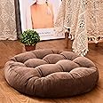 HIGOGOGO Round Solid Color Floor Pillow, for Seating on Floor Thick Seat Cushion Meditation Cushion for Yoga Living Room Sofa Balcony Outdoor, Coffee, 22x22 Inch - multi, Coffee
