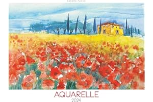 ‎ALPHA EDITION Aquarelle 2024 - Bildkalender 48,5x34 cm - einzigartige Aquarellkunst - Malerei - Kunstkalender - Wandkalender - Wandplaner - Alpha Edition