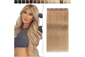 14"(35cm) SEGO Extensiones de Clip de Pelo Natural Humano [#27 Rubio Oscuro] Cabello 100% Remy [Una Pieza 5 Clips] 3/4 Cabeza Completa Postizos Pelucas Cortas (45g)