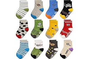 Yafane 12 paia Calze Bambino in Cotone Respirante Multisize da 0 a 7 Anni Calze per Neonato Unisex Calzini per Bambina e Bambino e Ragazzi Ideale Regalo