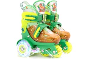 4-PEJIIJAR Pattini a Rotelle Bambina Unicorno Dinosauro Sirenetta Pattini Bambino Pattini 3 Ruote Regolabili con LED Ruote Luminose per Bambini Ragazzi Principianti