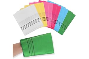 Molain 12Pcs Asian Exfoliating Washcloth Korean Exfoliating Mitt Glove Italy Towel Scrubbing Cloth For Removing Dead Skin Callus Cleaning Pores Viscose Rayon Bath Sponges