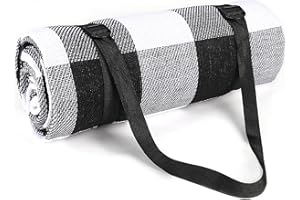 Ben & Bel - Coperta impermeabile e antisabbia, per picnic in famiglia, pieghevole e portatile, con cinghia per il trasporto, per viaggi all'aperto, campeggio, escursionismo, 150 x 200 cm, XL (nero)