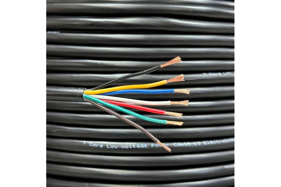 electrosmart 10m 7 Core Copper Cable Car Van Trailer Tail LED Lighting Wire Caravan 11A 12v 24v