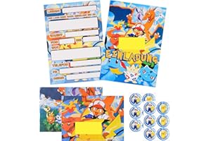 Biuebinc 12 Stück einladungskarten kindergeburtstag, einladungskarten geburtstag kinder, einladung kindergeburtstag junge mädchen, partyeinladungen