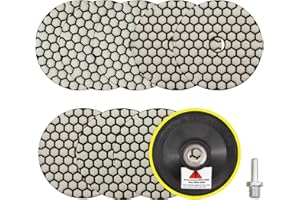 Trocken Diamant Polierpad 100mm 8 Stücke Körnung 50x3/100x3/200x2 Polierscheiben mit M14 Stützteller+Adapter für Granit Marmor Kunststein Quarz für Winkelschleifer SANLEETEK