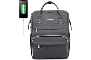 LOVEVOOK Sac à Dos pour Ordinateur 14 15.6 17 Pouces, Sac Ados Femme Imperméable, Sac a Dos PC Portable élégant avec Port de Chargement USB, pour Collège Affaires