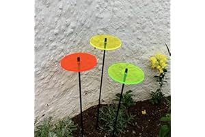 SUN CATCHER GARDEN DECOR Ornamenti da Giardino Sun Disc, Set di 3 Grandi Pali Decorativi da Giardino, 75 cm di Altezza Accessorio da Giardino all'aperto, Grande Regalo per giardinieri, Colour:Red/Yellow/Green (3) TR
