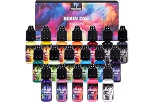 VIDAROSA VIDA ROSA Pigments liquides pour résine époxy très concentrés - Colorant solide pour résine époxy - 18 couleurs - Pour loisirs créatifs en résine, bijoux en résine (10 ml chacun)