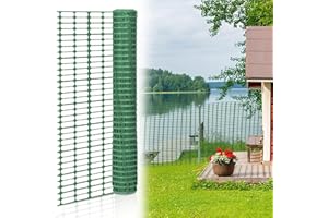 Eulenke Clôture de 50 m, hauteur 100 cm, clôture de délimitation mobile, filet de protection en plastique, filet de sécurité, clôture de capture, filet de clôture polyvalent, vert, 1 rouleau de 50 m