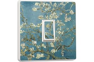 STIKA.CO Set of 2 Van Gogh Art Print - Almond Blossom (1890) - Light Switch Cover Vinyl Stickers - Perfect for Single Switches