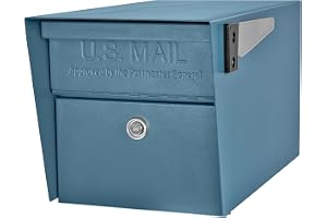 Mail Boss 7584 Postbox med lås för trottoarkanten, gul-orange nyans, blå (Century