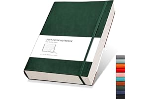 ‎RETTACY RETTACY Notizbuch B5 liniert - Dickes Tagebuch mit 320 nummerierten Seiten, 1 Rücktasche und hochwertigem Softcover für Frauen und Männer im Büro oder in der Schule, 19 x 25 cm - Grün
