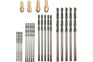 Diamond Drill Bit Set 1mm 1.5mm 2mm 2.5mm 20 Pieces Drill Bits for Jewelry Beach Sea Glass Shells Gemstones Lapidary by DRILAX