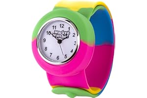 WACKY WATCHES Multicolour Wacky Watch Slap On Strap Fast Fit Kids Childrens Silicone Band Unisex Instant Fit Any Size for Boys and Girls Learn to Tell The Time