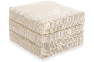 Gilda Adult Z Bed Futon Mattress Chair Footstool FOAM INNERS Furniture (5KG Deluxe Foam, Cream)