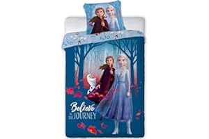 Disney Frozen - Biancheria da letto, motivo: regina di ghiaccio, Anne Elsa, 140 x 200 cm, 100% cotone