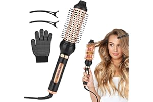 SUOXIOM Spazzola Termica, Spazzola Arricciacapelli Riscaldata Da 40 mm, Spazzola Arricciacapelli Auto-Rotante Per Uno Styling Più Veloce, Tre Controlli Precisi Della Temperatura Per La Cura Dei Capelli