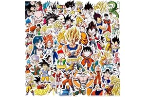 TRUSTKK Lot de 50 autocollants Dragon Ball en vinyle, imperméables, pour ordinateurs portables, bouteilles d'eau, cahiers, designs durables et vivants