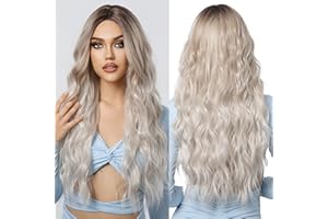 OUFEI Długie peruki ombre blond dla kobiet, naturalne włosy syntetyczne, odporne na ciepło, do codziennego noszenia na imprezę, cosplay