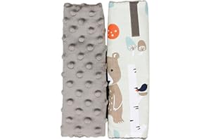 TupTam Kinder Auto Gurtschutz Gurtschoner 2er Pack, Farbe: Braun/Bär und Birke