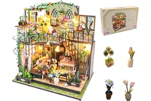 Shrike - Casa de muñecas 3D para jardín Encantado | Puzzle Book Nook de Madera Kit DIY Miniatura con Herramientas - Corte láser preciso | Regalo Creativo 14+ decoración Biblioteca 23,5x22x17cm