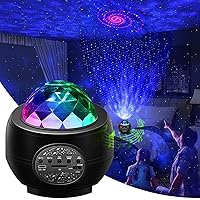Led Sternenhimmel Projektor,Galaxy Projector Light mit Musikspieler& Wasserwellen&Bluetooth,Ferngesteuerte Nachtlichter…