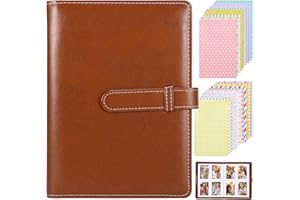 PZJFH 256 Pockets Mini Photo Album, With 1 pack of stickers for Fujifilm Instax Mini 12 11 9 8+ 8 90 40 EVO LiPlay Instant Camera(Brown)