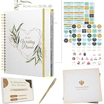 Agenda Organizer Matrimonio JUNART - Rosa Con Adesivi, 29x23 Cm, Per Coppie E Sposi - Foto 6