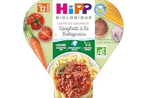 HiPP - Les Petits Gourmets - Spaghetti à la Bolognaise dès 12 mois - Assiettes - 6x230g