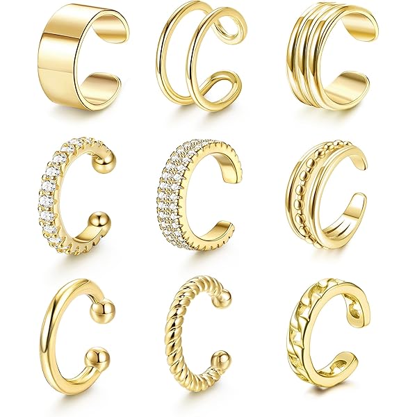 Boucles D'Oreilles ORAZIO Argent 925 - Faux Piercing Cartilage - 3 Pièces Non Percées
