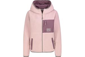 Sublevel Damen Fleecejacke mit Kapuze Leo Teddyfleece Kuschelig Warm Übergangsjacke Jacke Mantel Outdoor Freizeitjacke XS-XXL