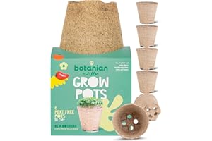 LBS HORTICULTURE Jiffy Botanian Peat Free Fiber Growing Pots Home Compostable & Biodegradable Sphagnum Moss Seedling Pots & Root Trainers Healthy Plant Growth Eco Friendly Peat-Free Planters Indoor & Outdoor Gardening