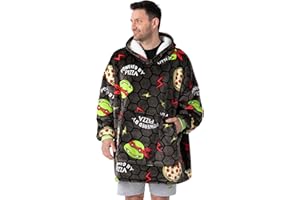 Teenage Mutant Ninja Turtles Męska szara bluza z kapturem | Uwolnij Turtle Power Comfort z tym TMNT VUddie | Jeden rozmiar dla wszystkich | Przytulne przygody czekają