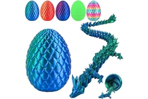 TANTANBEAR 3D Drachenei mit Drache, 30 cm Bewegliche Gelenke Drachen Spielzeug für Home Office Desk Decor, Playmobil Figuren für Kinder und Erwachsene, Lasergrün