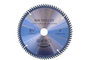 REMI TOOLS(R) REMI TOOLS LTD Saw Blade TCT Circular Saw Blades 165mm x (22.23mm Bore)(16mm & 20mm Reduction Ring) x 60 Teeth x 2.5mm Kerf Compatible with Festool Bosch Makita Dewalt Circular Saw Etc