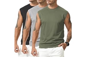 Suwangi Zestaw 3 męskich podkoszulek bez rękawów do biegania na siłownię trening bez rękawów fitness sportowe suche kamizelki topy